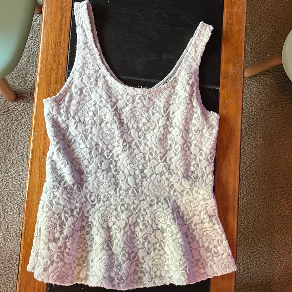 Express Lace Peplum Tank